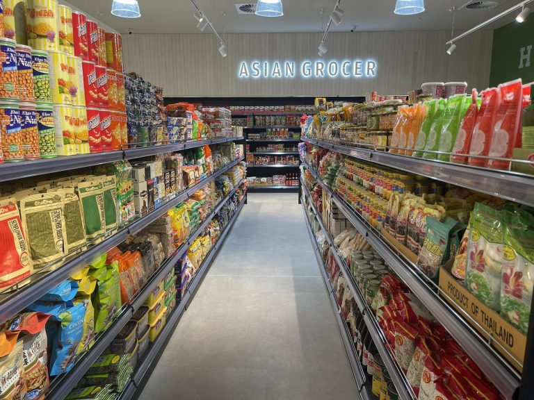 Asian grocery aisle at WA Growers Fresh
